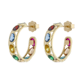 Arracadas circonias colores 14K