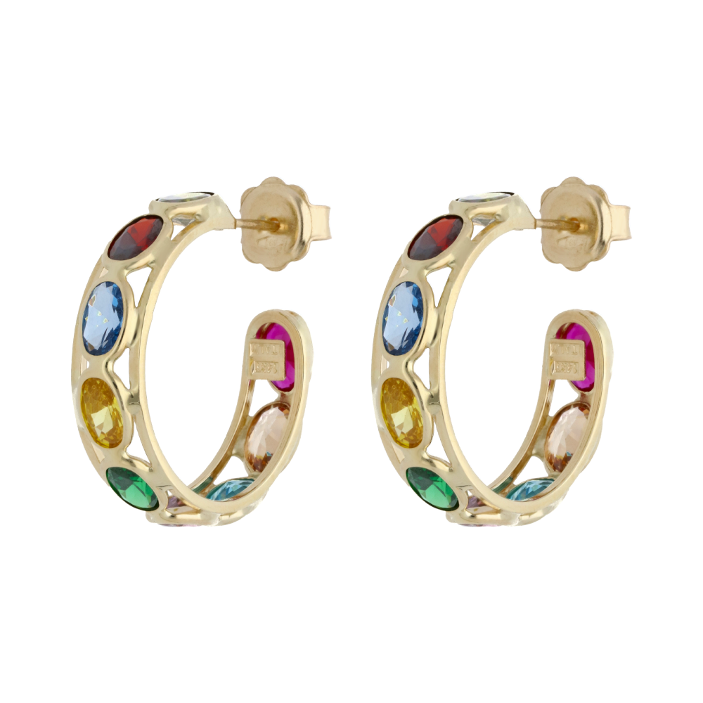 Arracadas circonias colores 14K