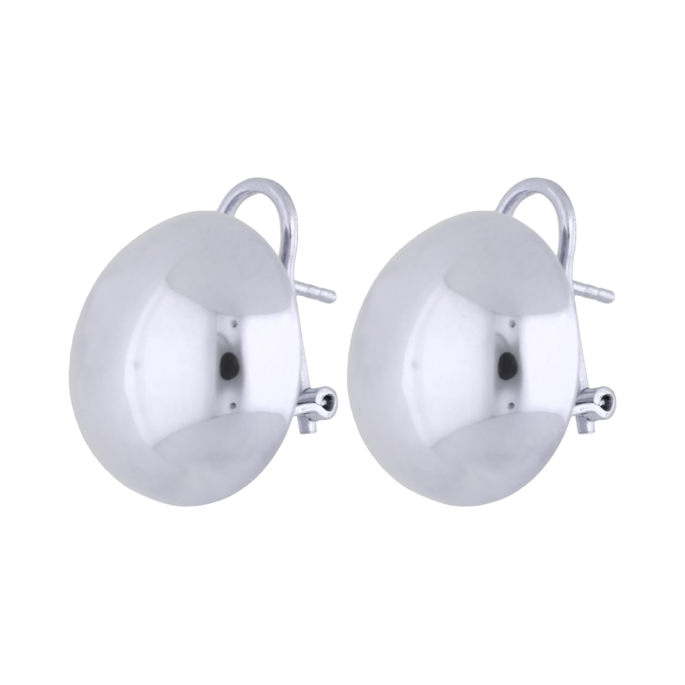 Aretes lisos boton 14K