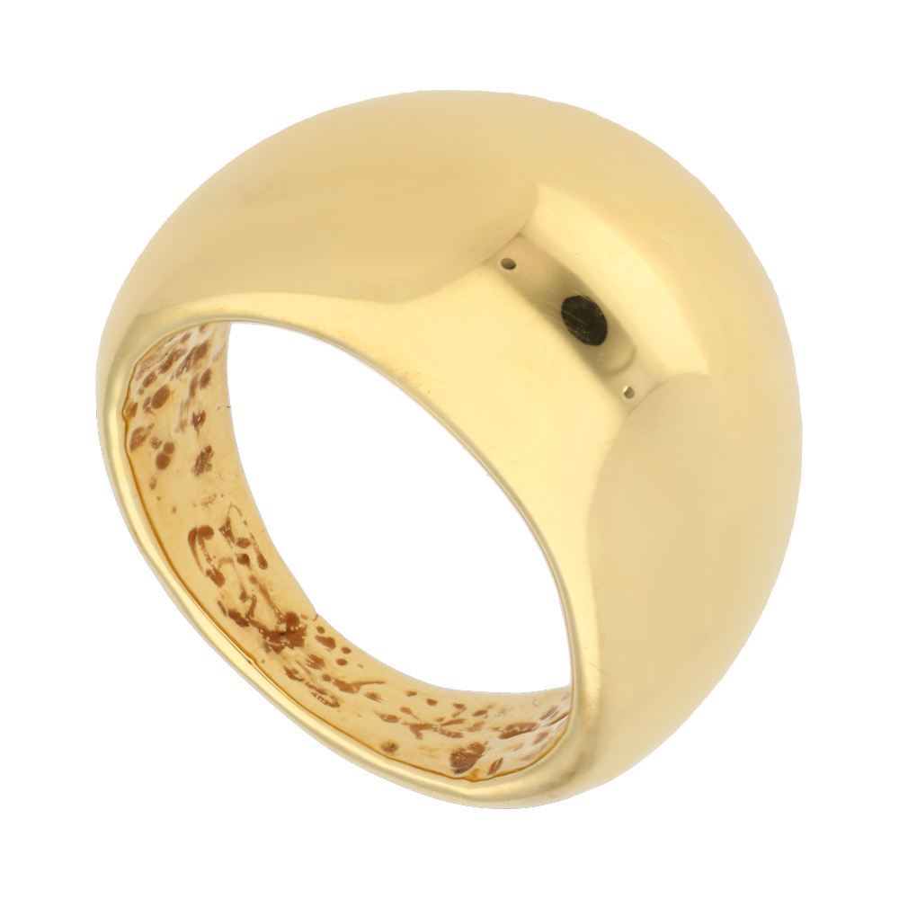 Anillo cabuchón grande hueco 14K
