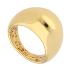 Anillo cabuchón grande hueco 14K