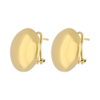 Aretes lisos boton 14K