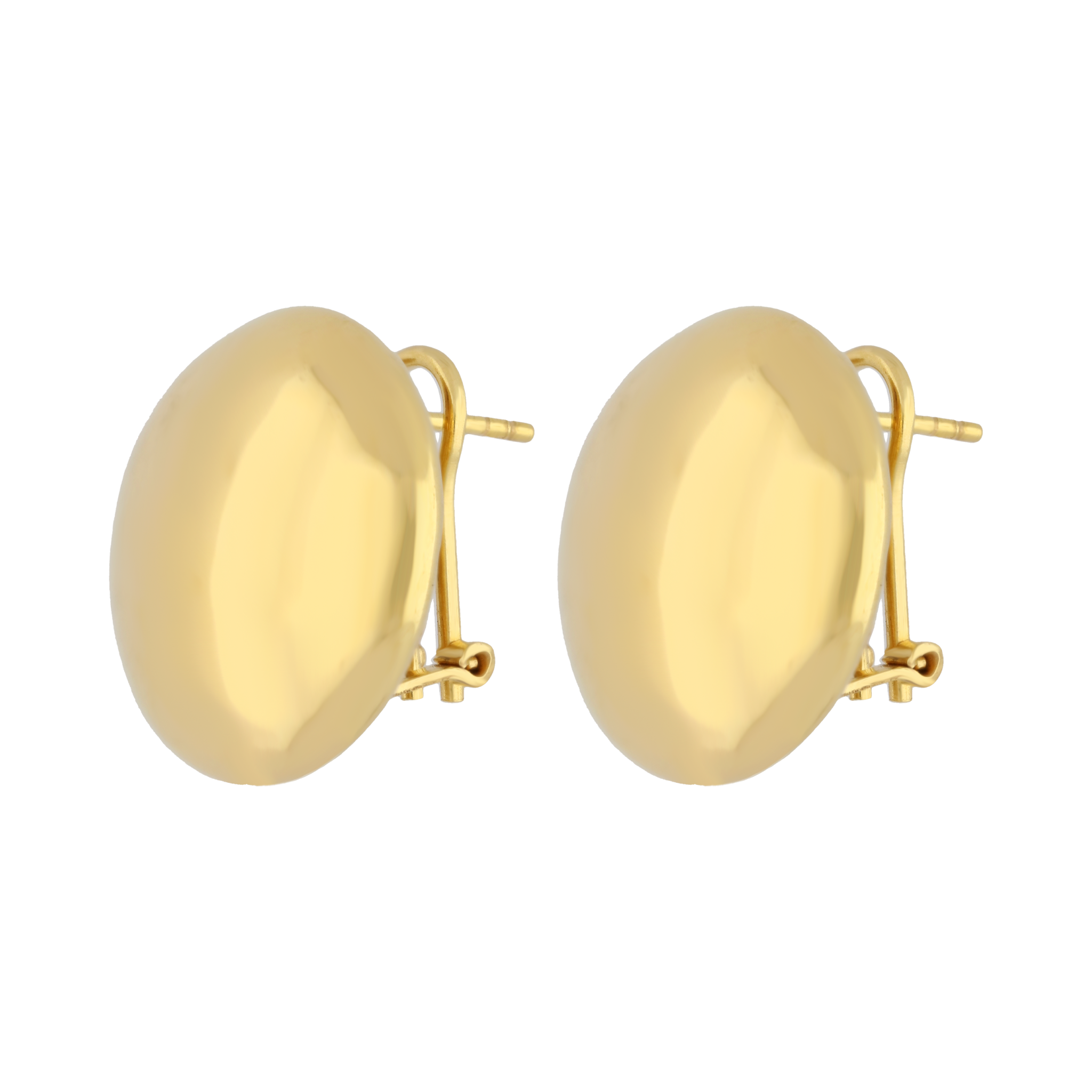 Aretes lisos boton 14K