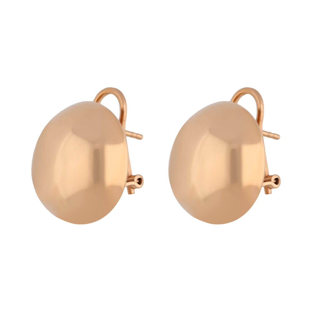 Aretes lisos boton 14K
