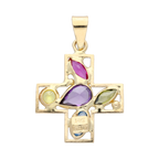 Cruz circonias colores 14K