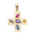 Cruz circonias colores 14K