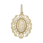 Medalla Guadalupe filigrana 14K