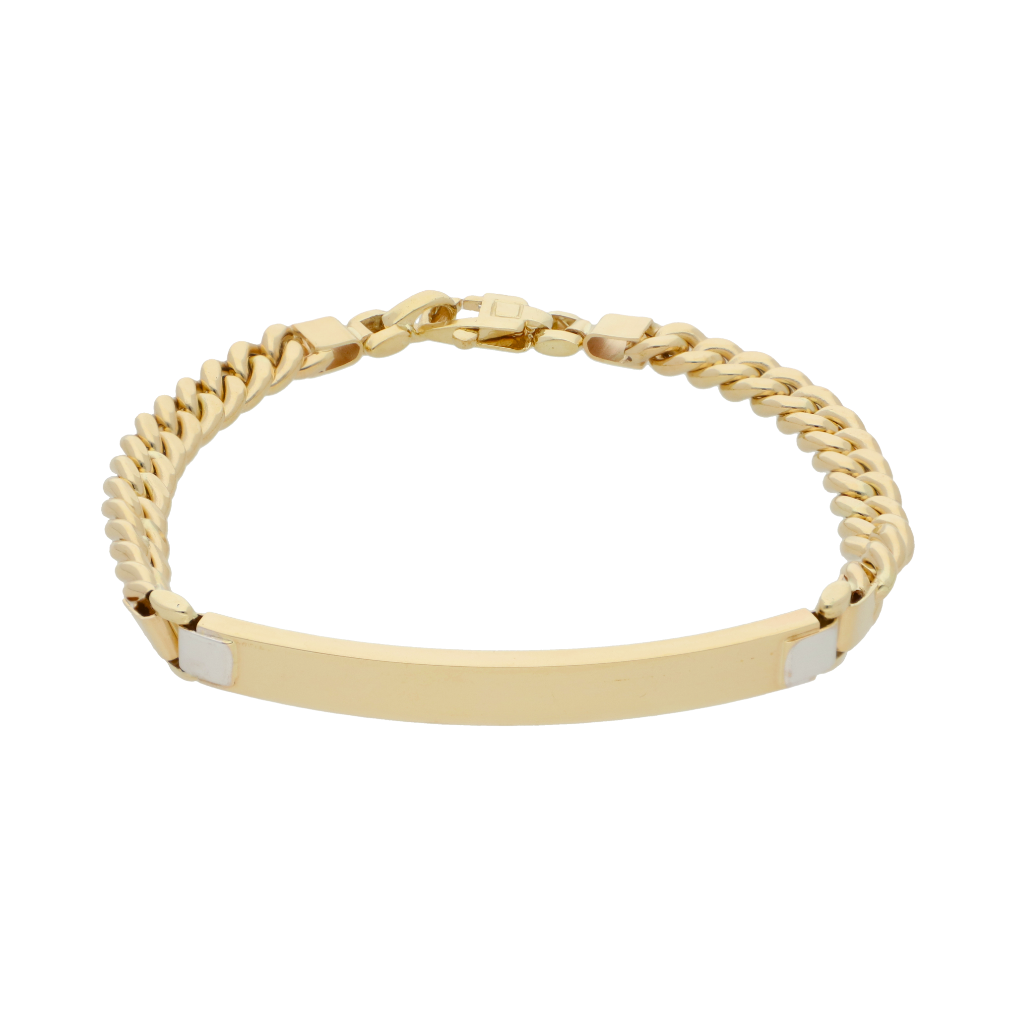 Esclava barra bicolor 14K