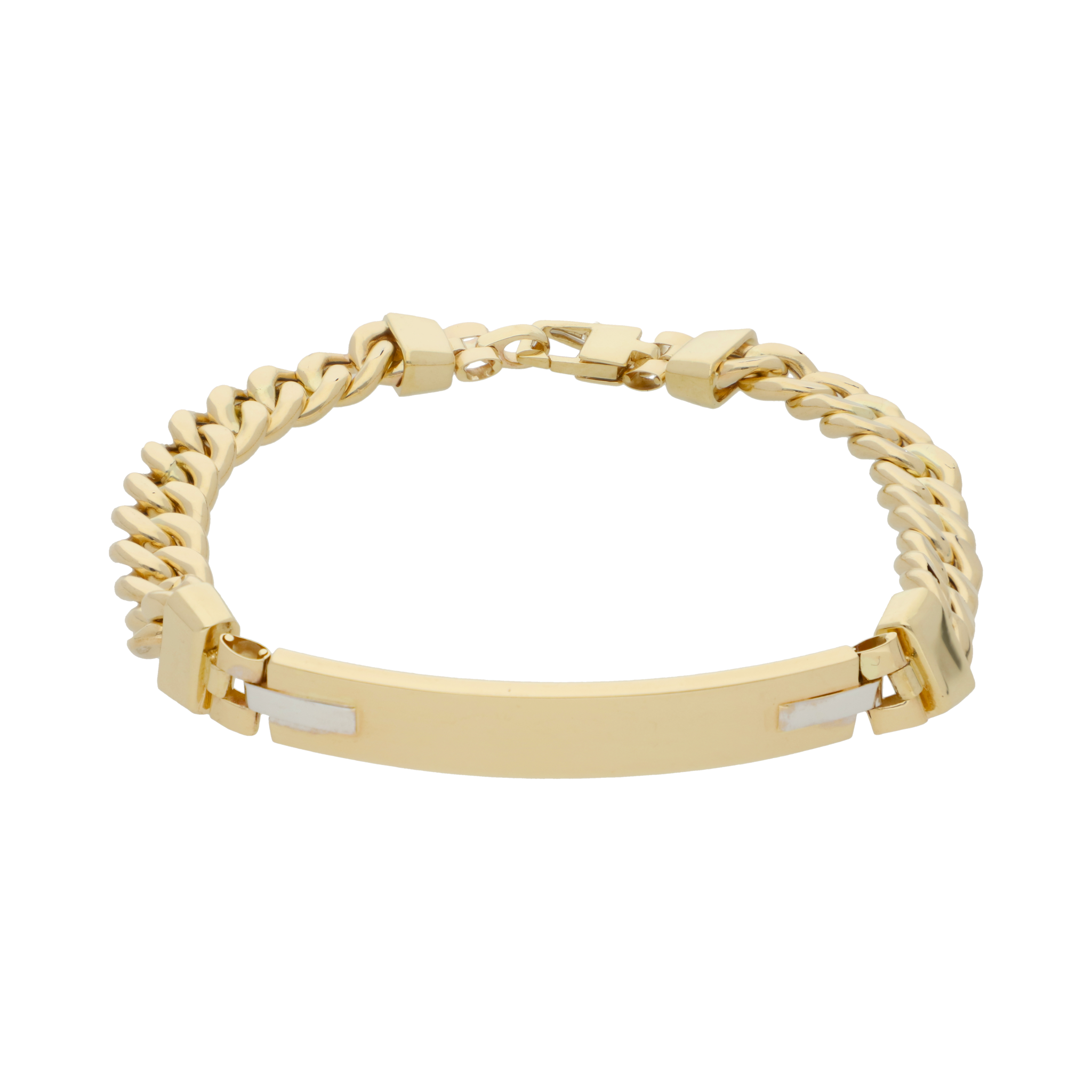 Esclava barra bicolor 14K