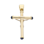 Cruz bicolor zafiro/rubí/esmeralda 14K