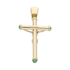 Cruz bicolor zafiro/rubí/esmeralda 14K