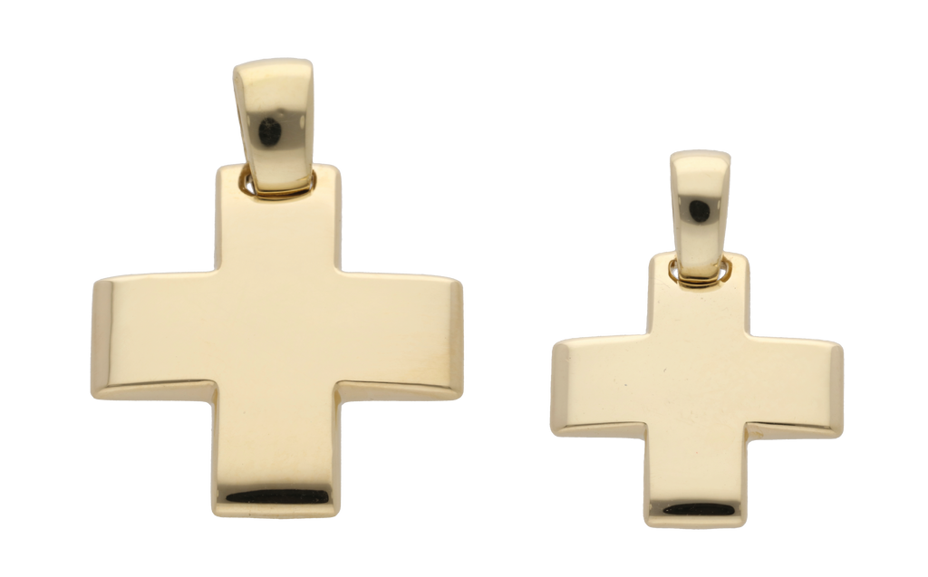 Cruz solida oro amarillo 14K