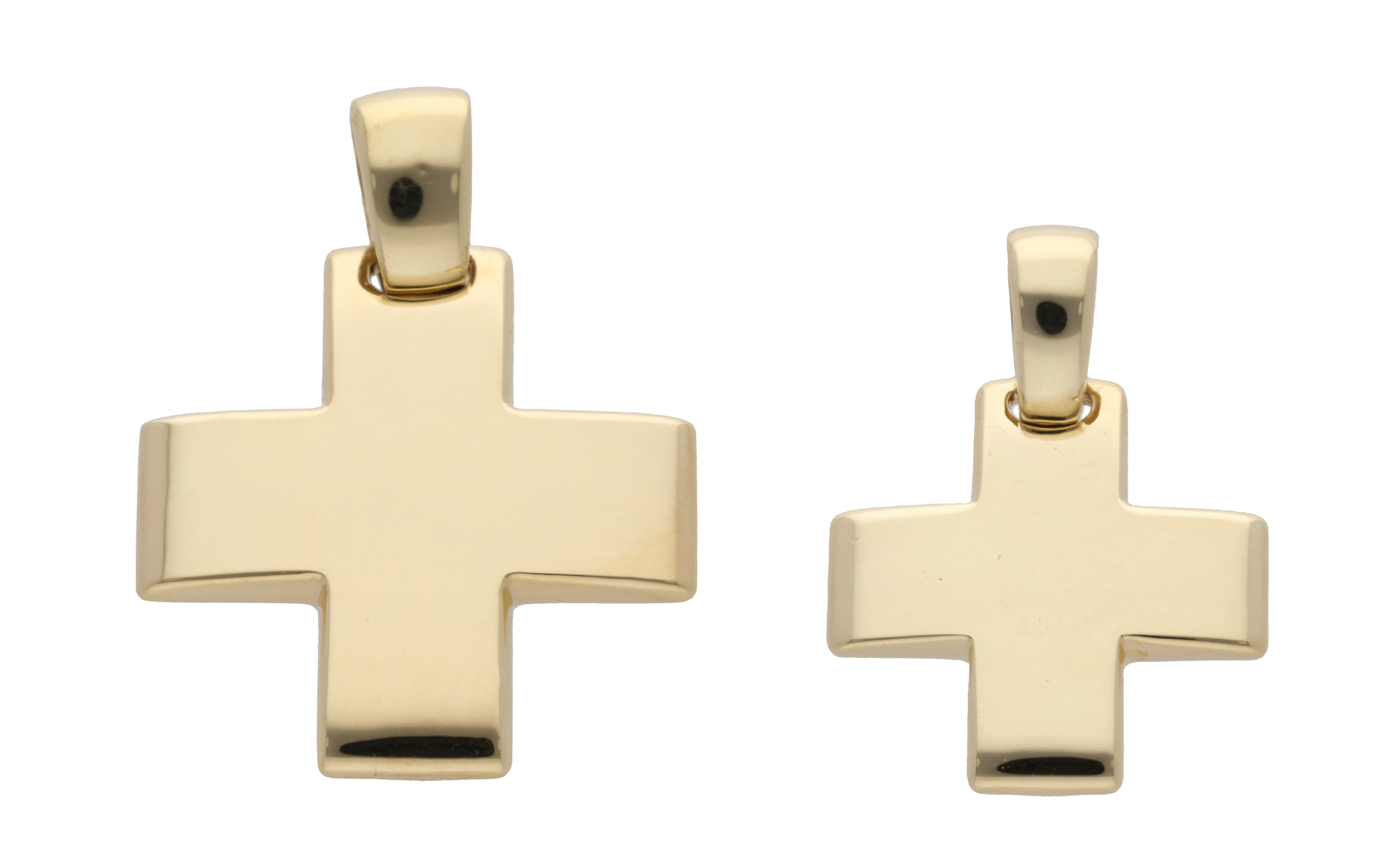 Cruz solida oro amarillo 14K