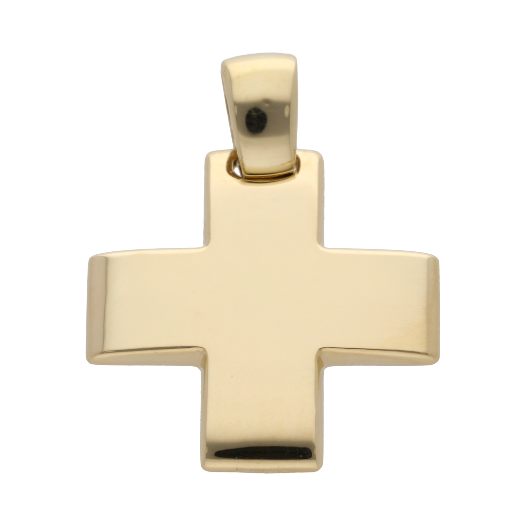 Cruz solida oro amarillo 14K