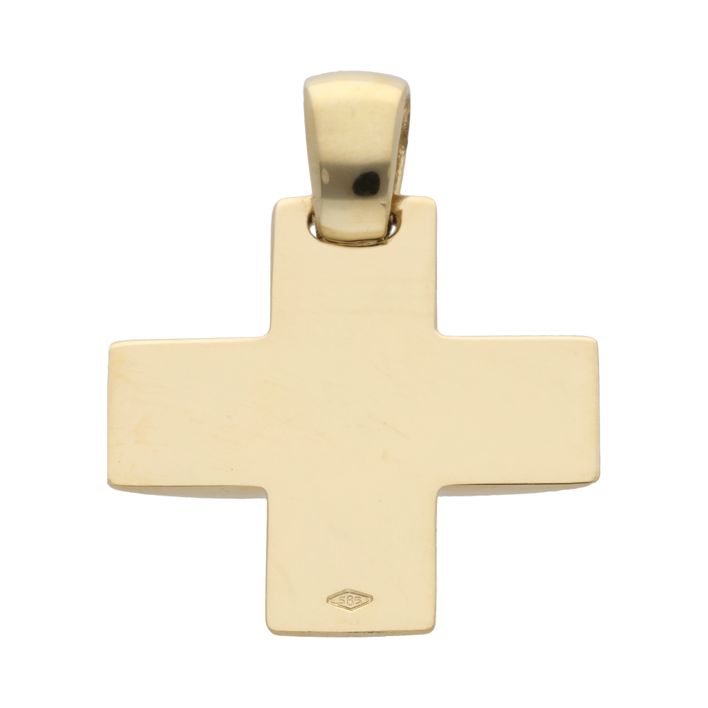 Cruz solida oro amarillo 14K