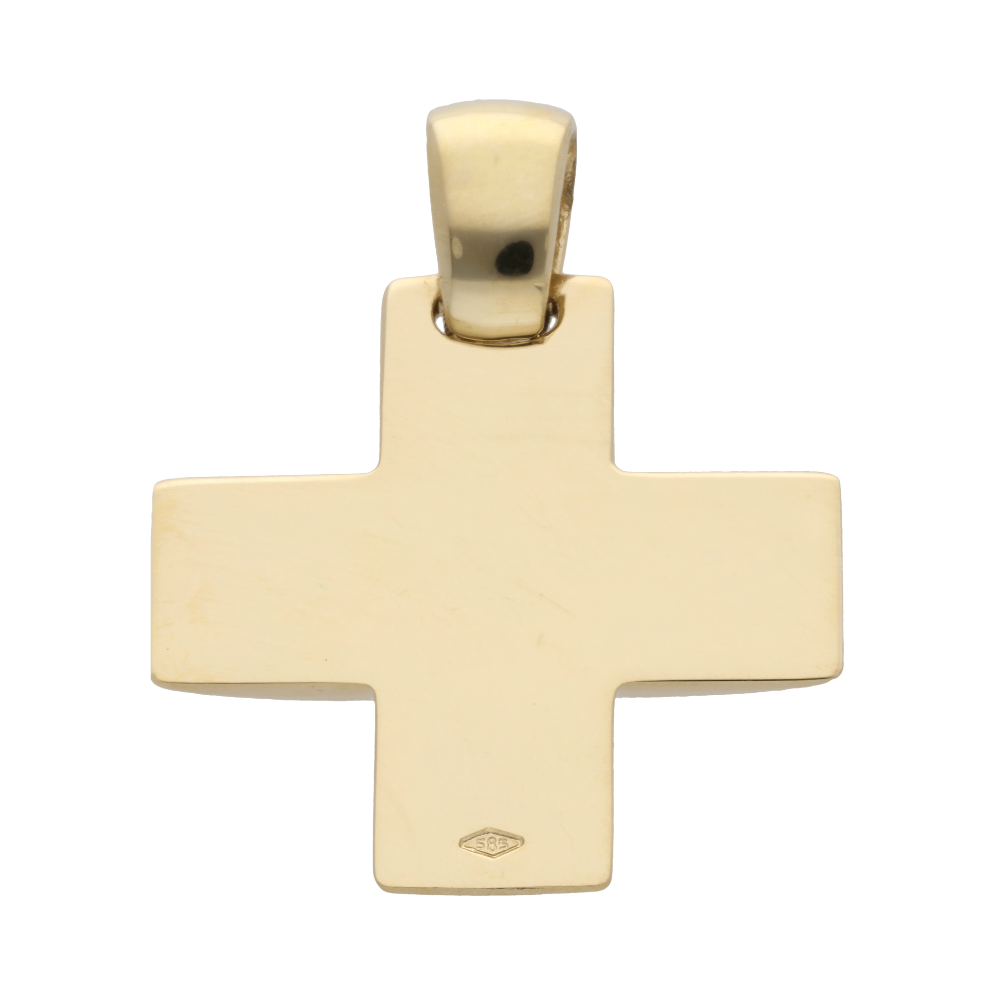 Cruz solida oro amarillo 14K
