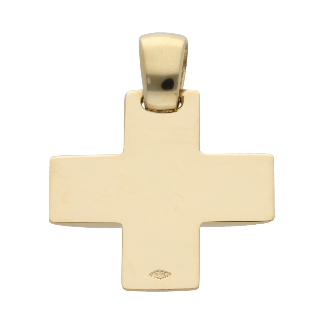 Cruz solida oro amarillo 14K