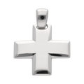 Cruz solida oro blanco 14K