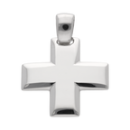 Cruz solida oro blanco 14K
