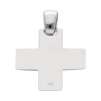 Cruz solida oro blanco 14K