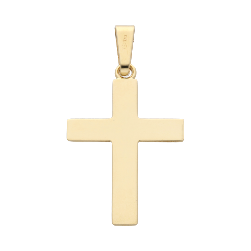 Cruz larga lisa 14K