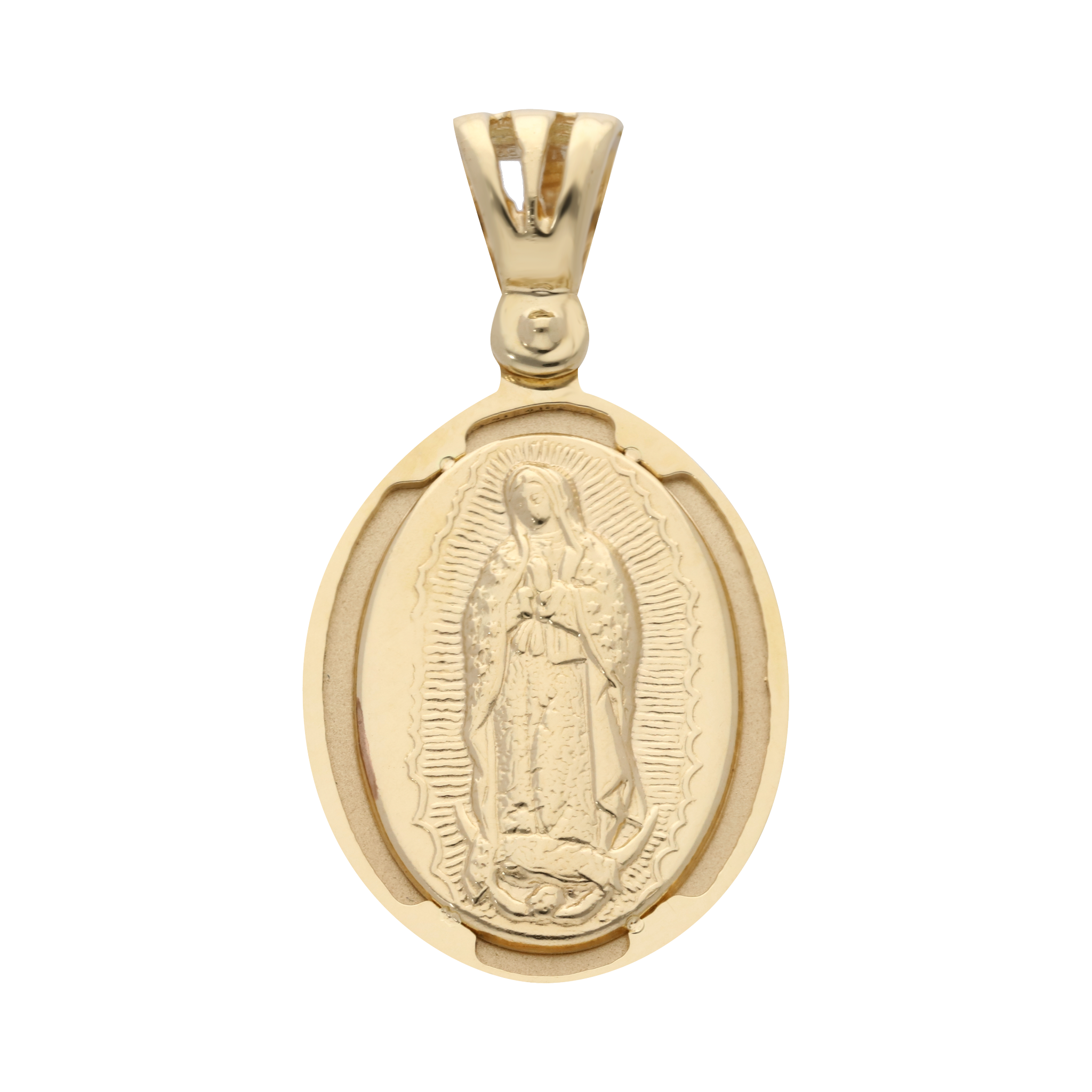 Medalla oval Guadalupe 14K