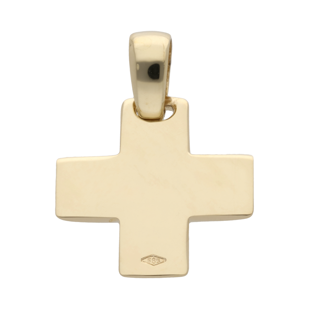 Cruz solida oro amarillo 14K