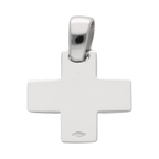 Cruz solida oro blanco 14K