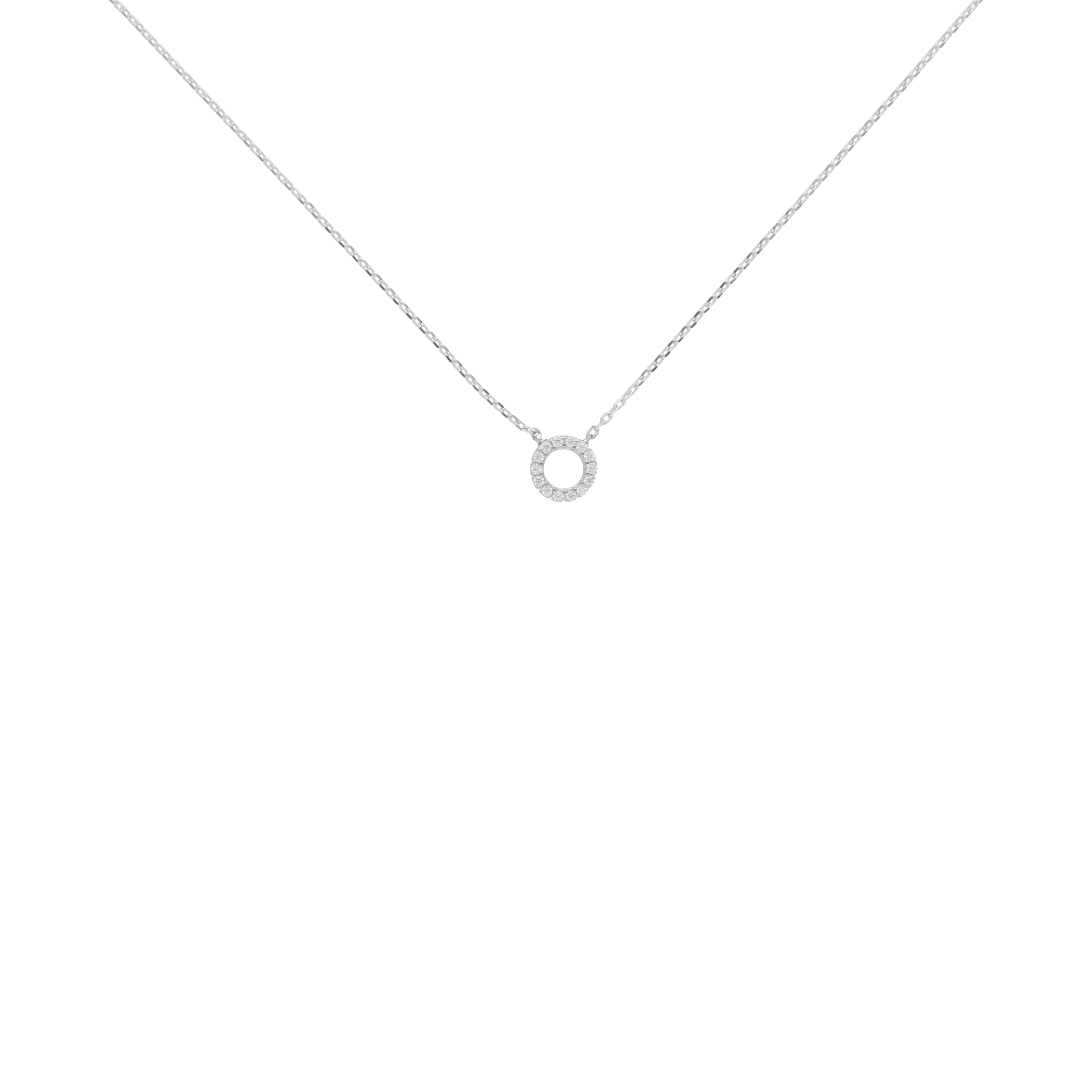 Collar circulo circonias 14K