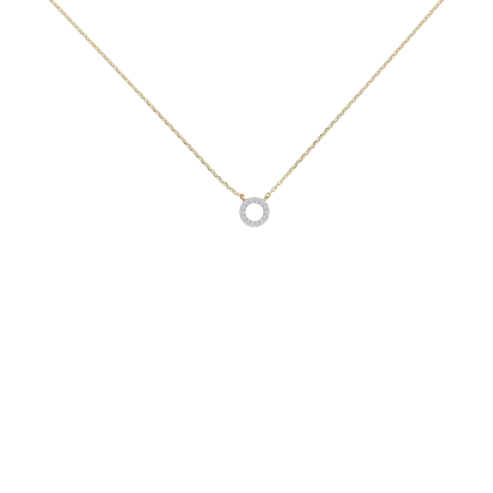 Collar circulo circonias 14K