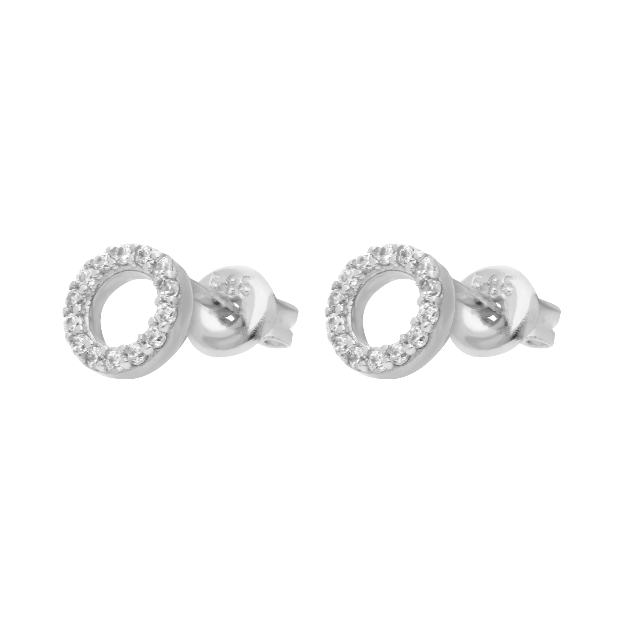 Broquel circulo circonias 14K