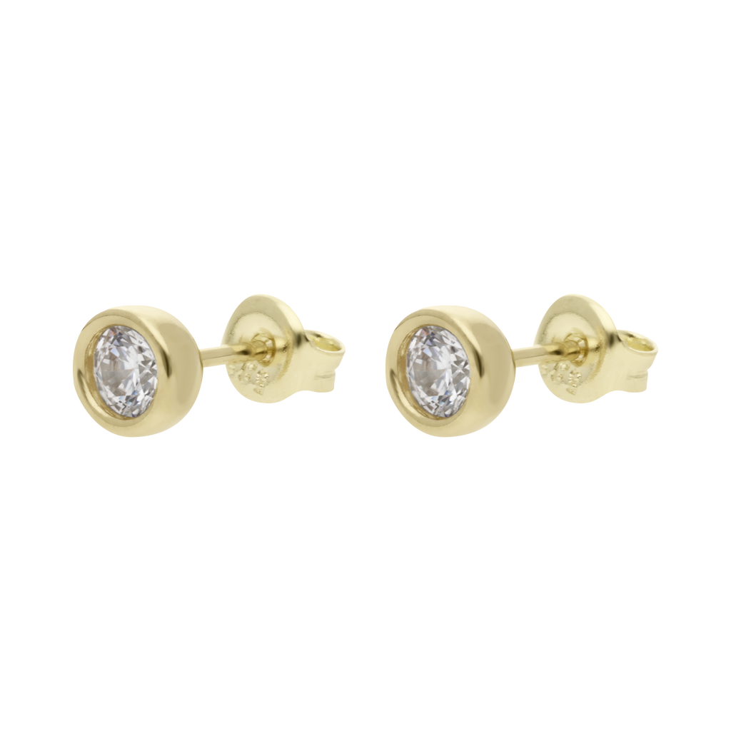 Broquel circonia blanca 14K