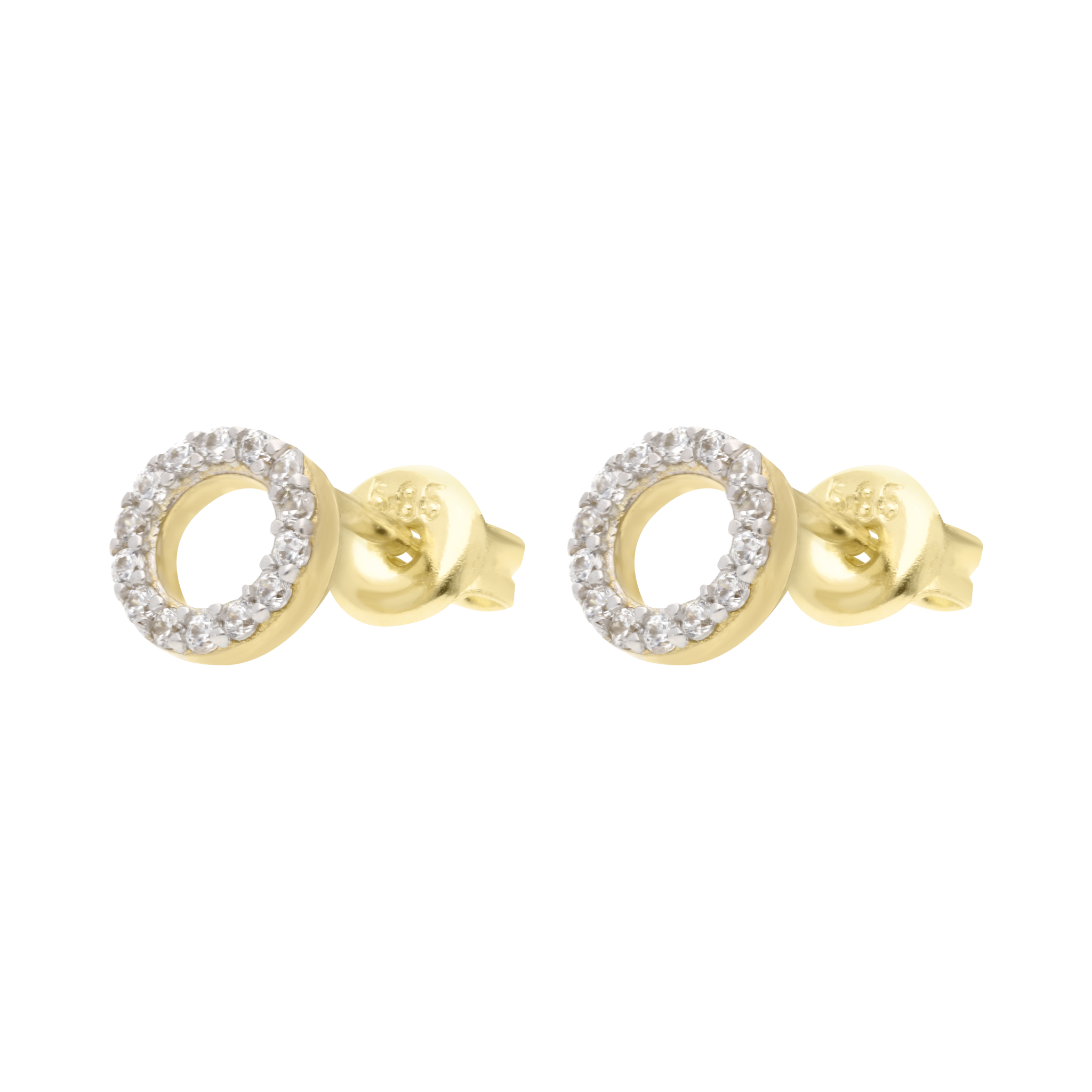 Broquel circulo circonias 14K