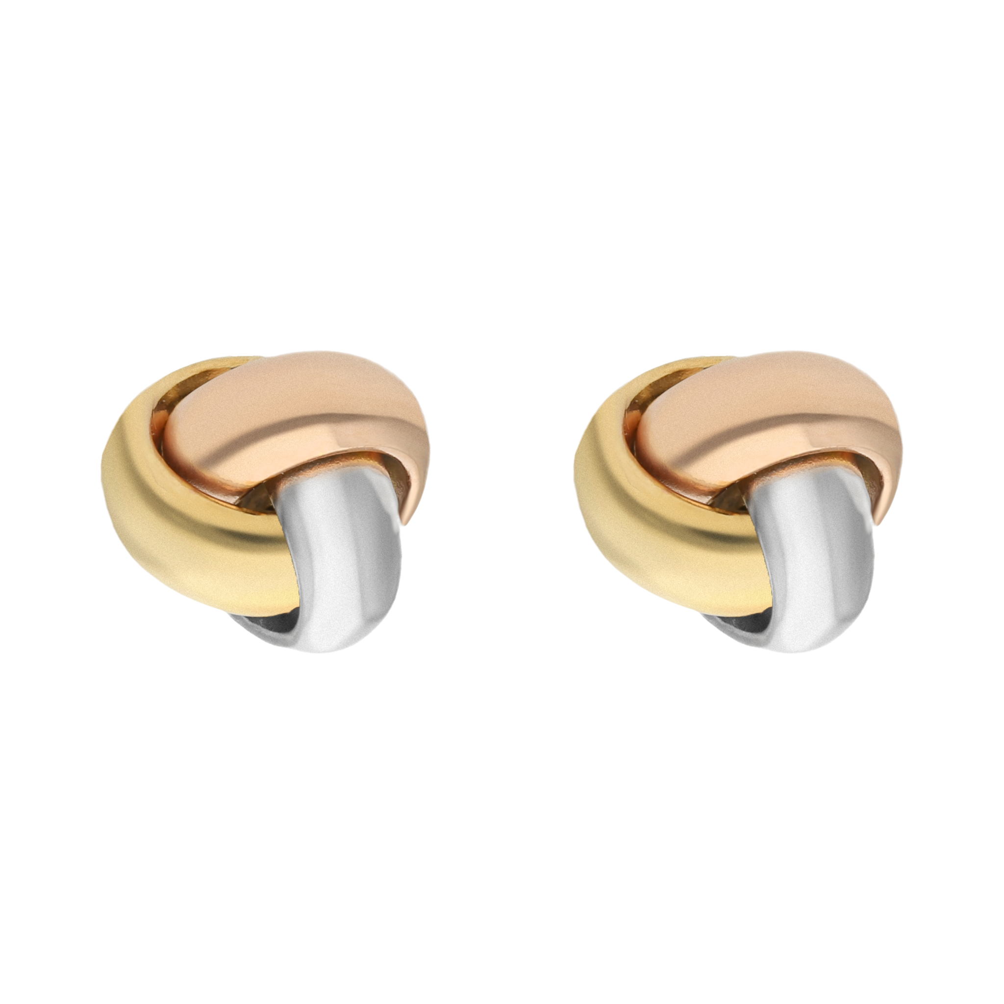 Broquel nudo tricolor 14K