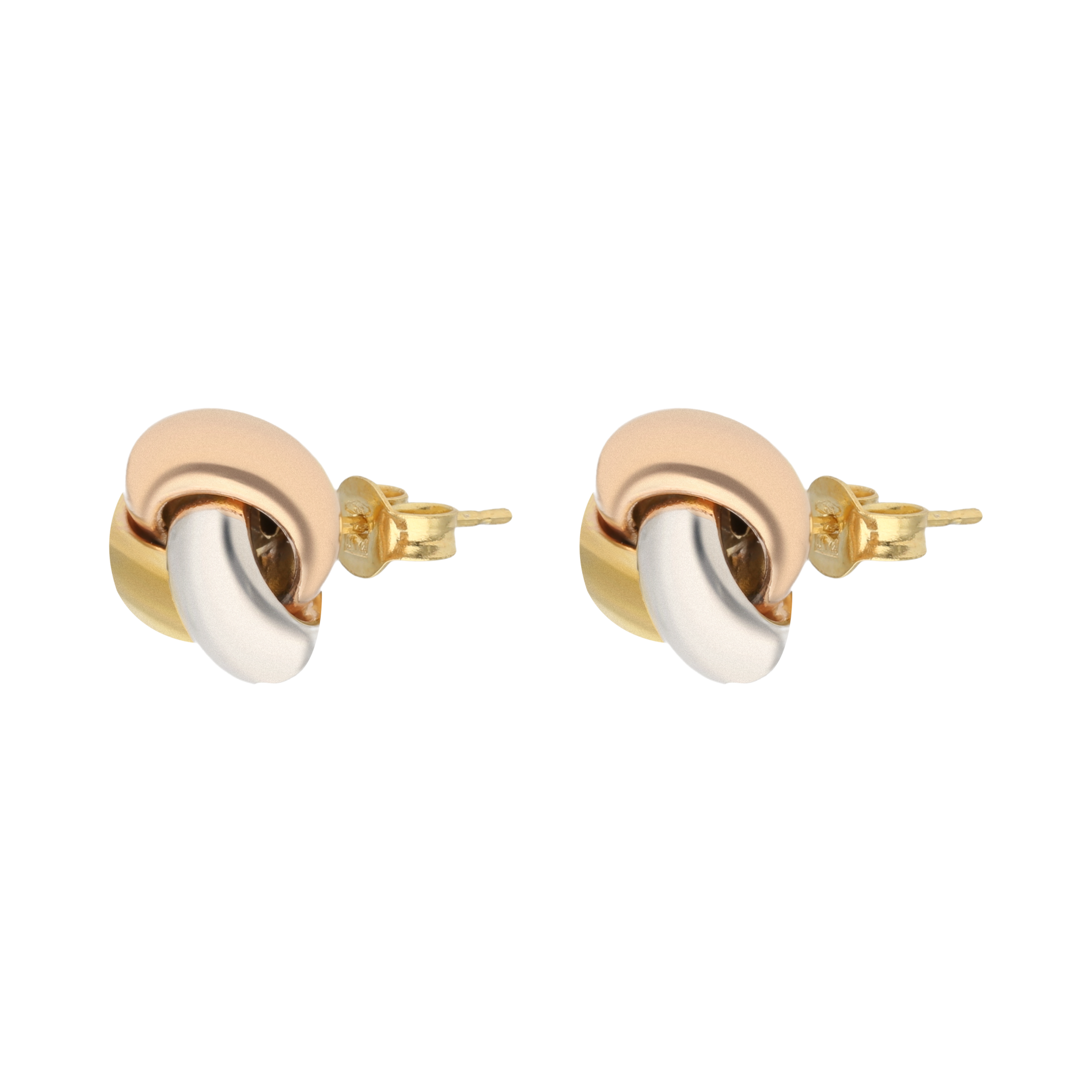 Broquel nudo tricolor 14K