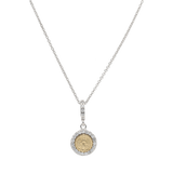 Collar medalla mini Milagrosa bicolor 14K