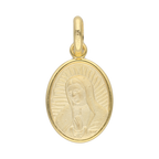Medalla oval busto Guadalupe 14K
