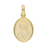 Medalla oval busto Guadalupe 14K