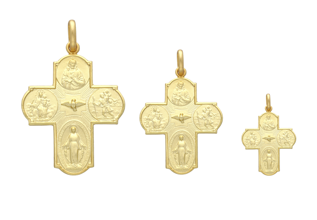 Cruz escapulario oro amarillo 14K