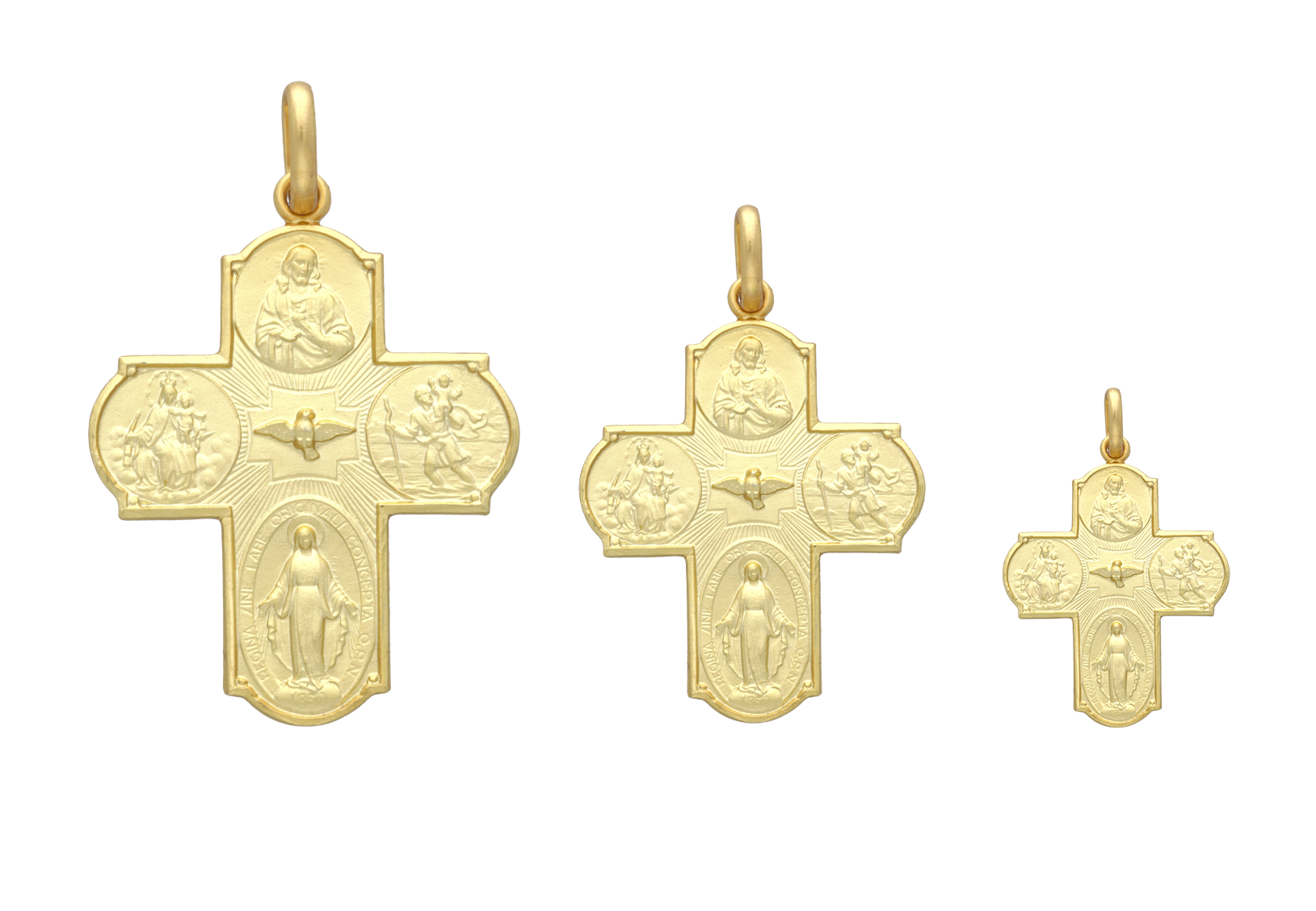 Cruz escapulario oro amarillo 14K