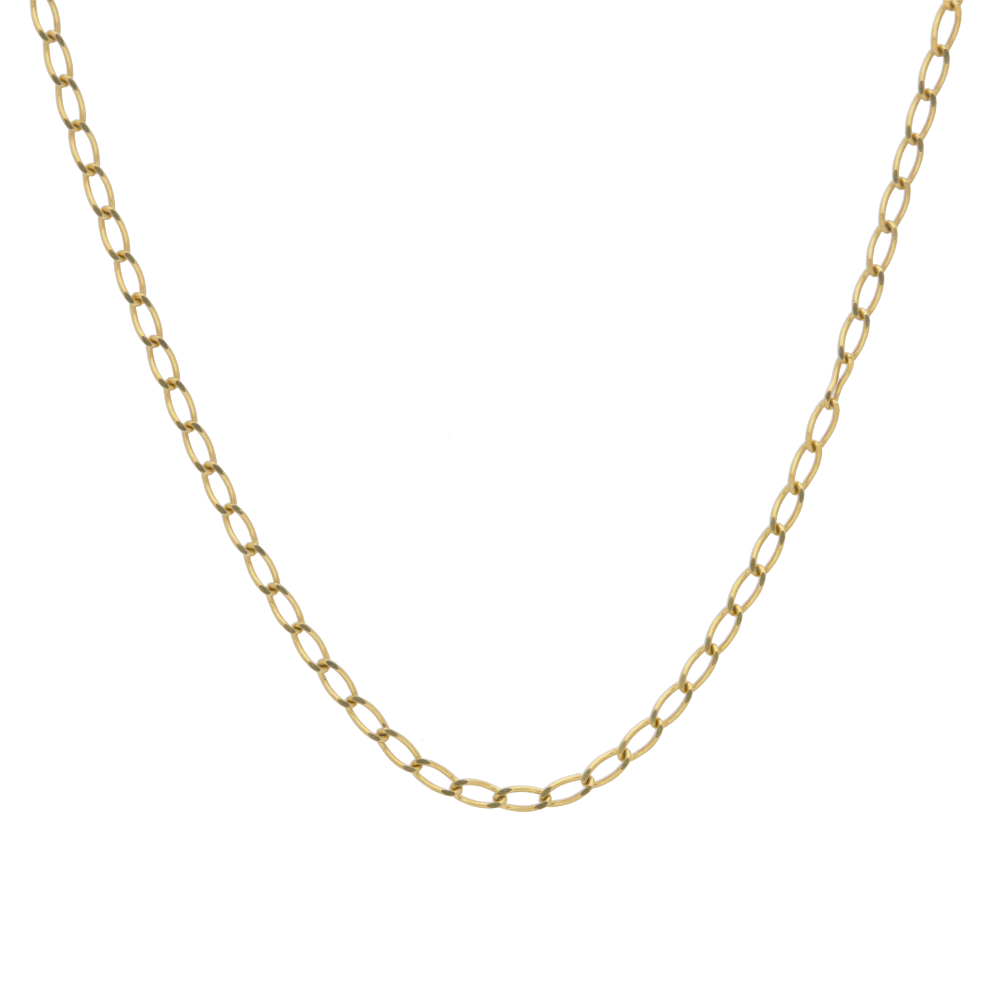 Cadena eslabón semilla oro amarillo 14K