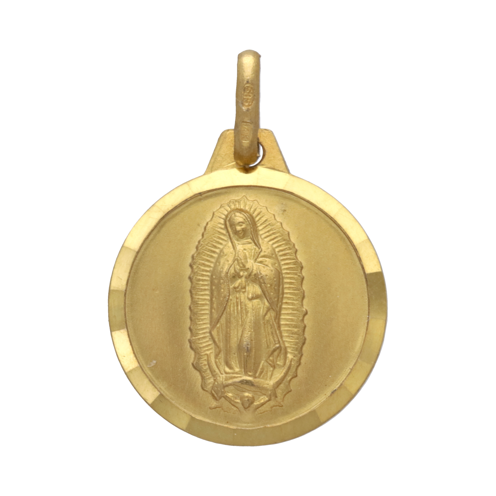 Medalla Virgen de Guadalupe oro amarillo 14K