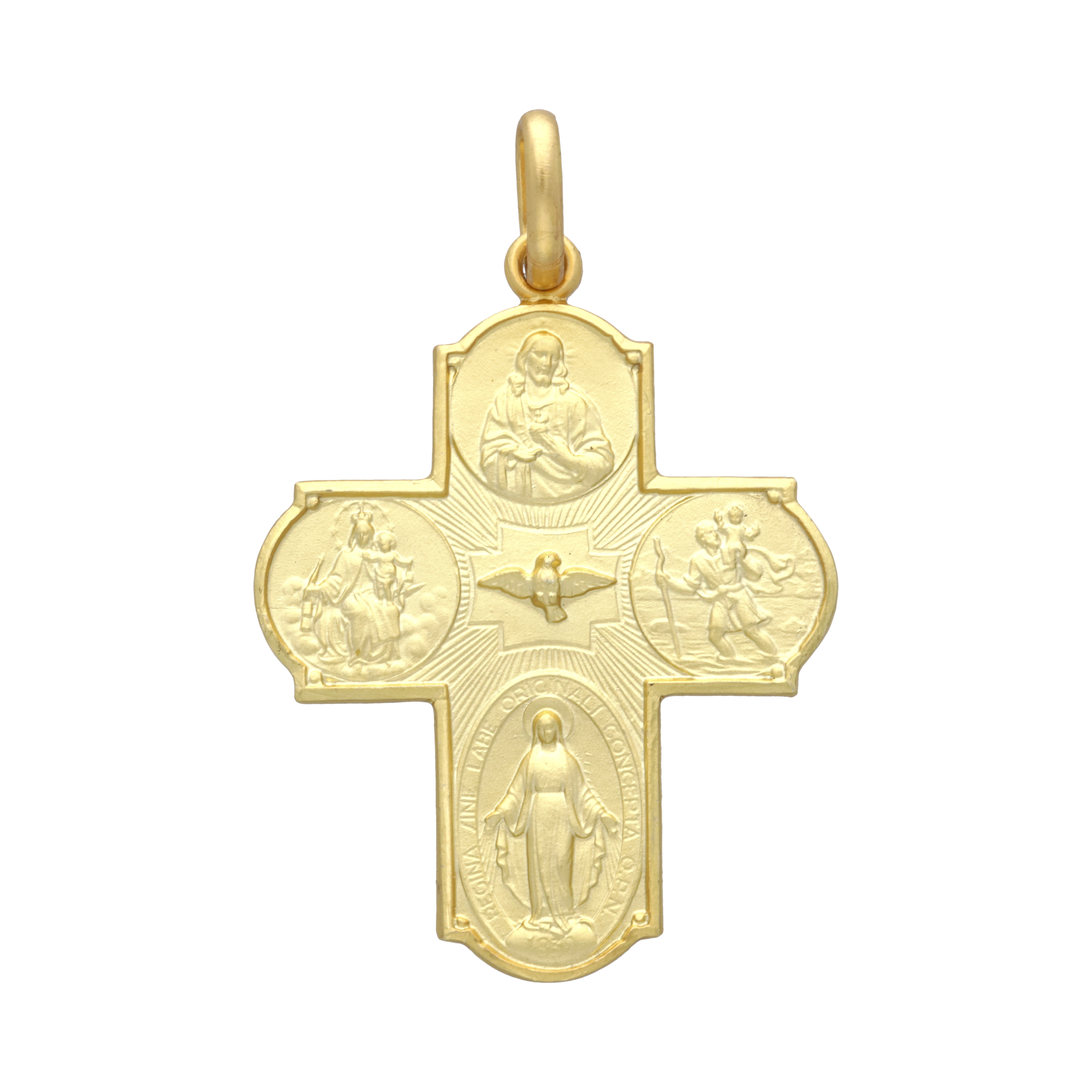 Cruz escapulario oro amarillo 14K