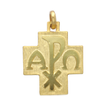 Cruz Alfa y Omega oro amarillo 14K