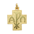 Cruz Alfa y Omega oro amarillo 14K