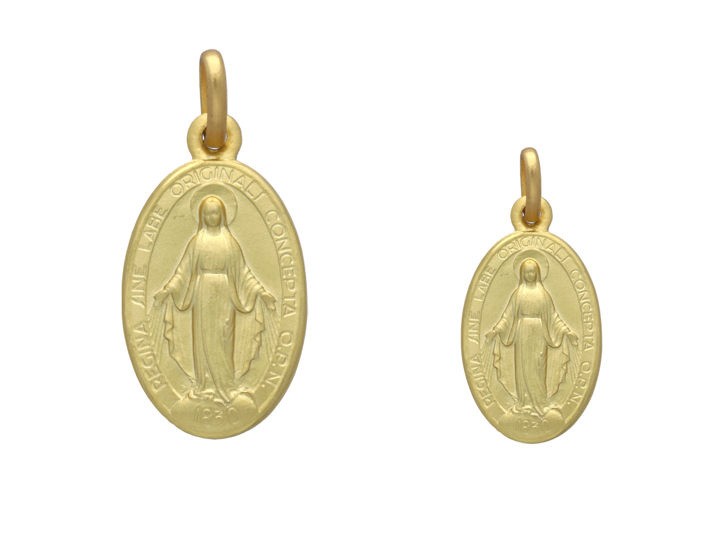 Escapulario Virgen Milagrosa oro amarillo 14K