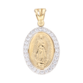 Medalla oval bicolor 14K