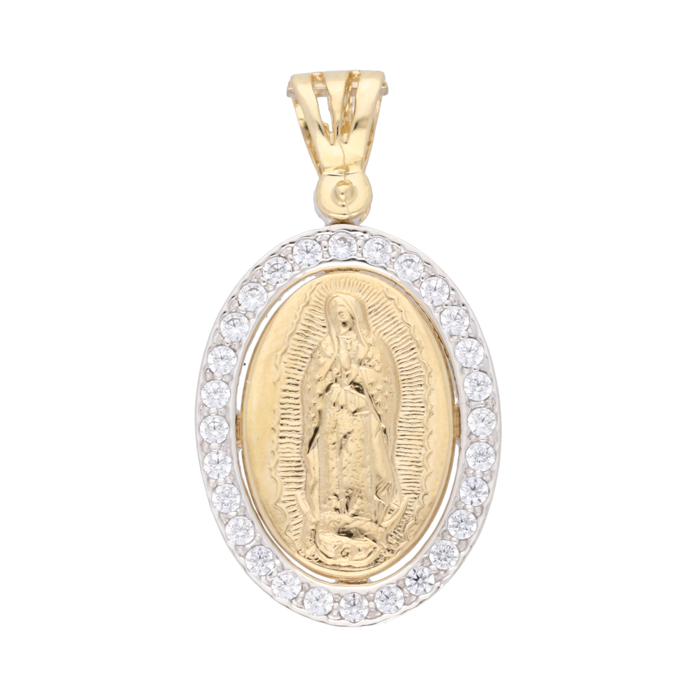 Medalla oval bicolor 14K