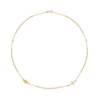 Collar rosario delgado 14K