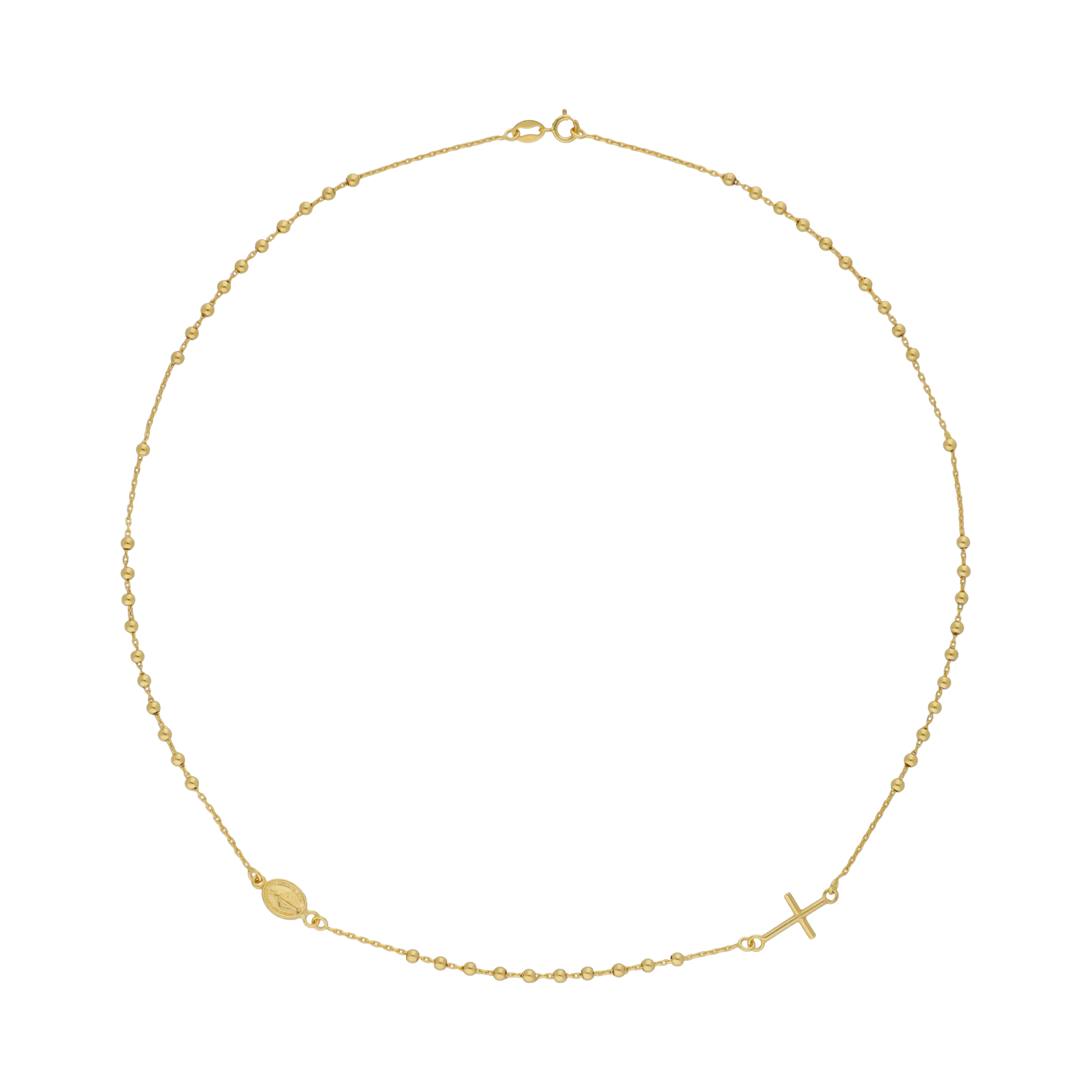 Collar rosario delgado 14K